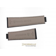 Cinturino in alligatore nero Rolex OysterFlex 20/16mm misura DF nuovo